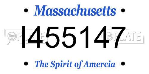 I455147 Massachusetts License Plate