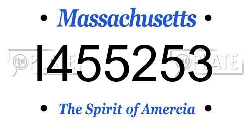 I455253 Massachusetts License Plate