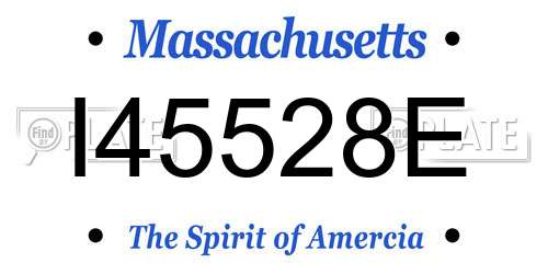 I45528E Massachusetts License Plate