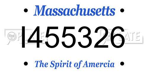 I455326 Massachusetts License Plate