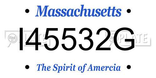 I45532G Massachusetts License Plate
