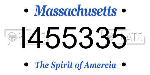 I455335 Massachusetts License Plate