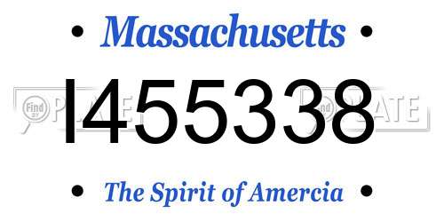 I455338 Massachusetts License Plate