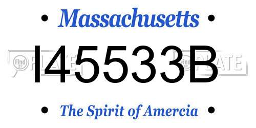 I45533B Massachusetts License Plate