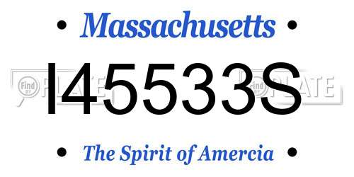 I45533S Massachusetts License Plate