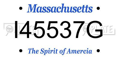 I45537G Massachusetts License Plate