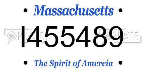 I455489 Massachusetts License Plate