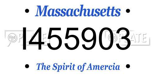I455903 Massachusetts License Plate