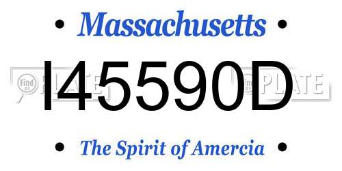 I45590D Massachusetts License Plate