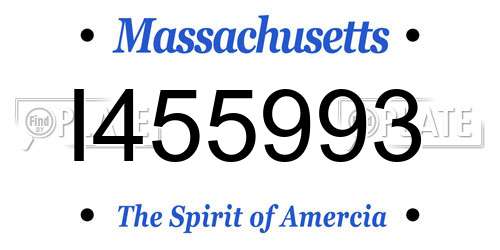 I455993 Massachusetts License Plate