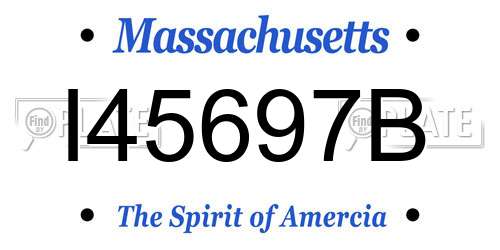 I45697B Massachusetts License Plate