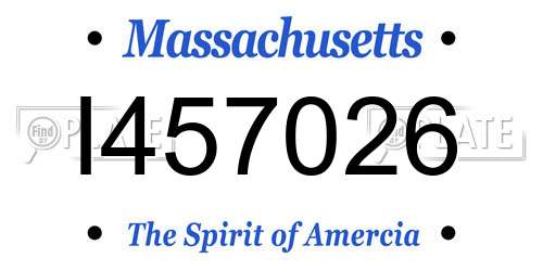 I457026 Massachusetts License Plate