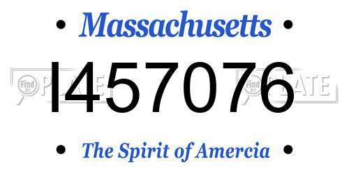 I457076 Massachusetts License Plate