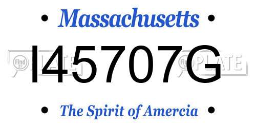 I45707G Massachusetts License Plate