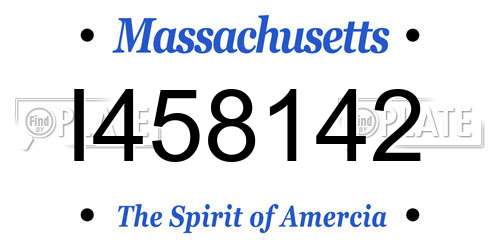 I458142 Massachusetts License Plate