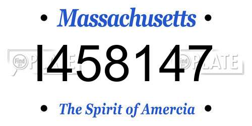 I458147 Massachusetts License Plate