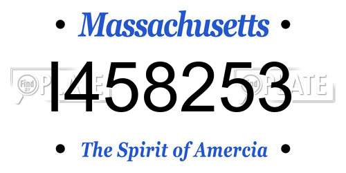 I458253 Massachusetts License Plate