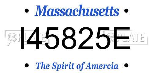 I45825E Massachusetts License Plate