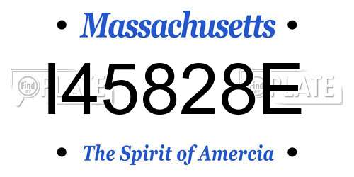 I45828E Massachusetts License Plate