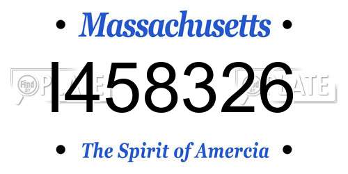 I458326 Massachusetts License Plate