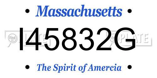 I45832G Massachusetts License Plate