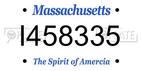 I458335 Massachusetts License Plate