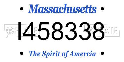 I458338 Massachusetts License Plate