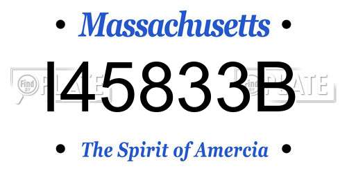I45833B Massachusetts License Plate