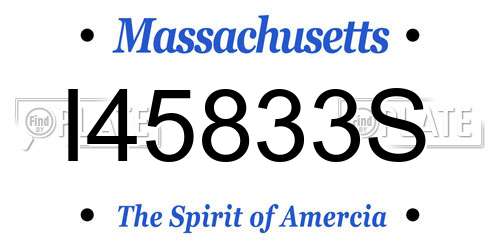 I45833S Massachusetts License Plate
