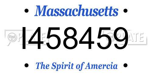 I458459 Massachusetts License Plate