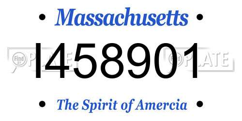 I458901 Massachusetts License Plate