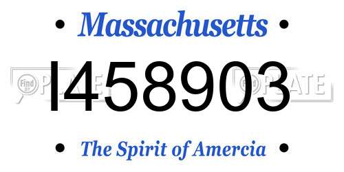 I458903 Massachusetts License Plate