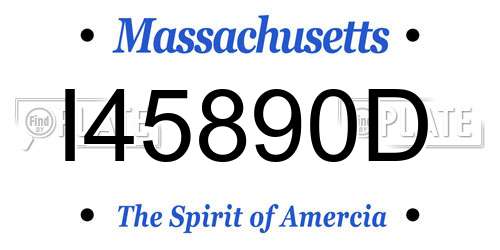 I45890D Massachusetts License Plate