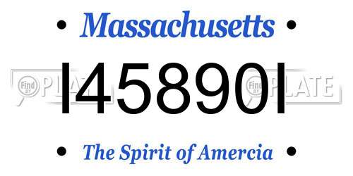I45890I Massachusetts License Plate