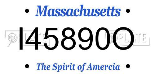 I45890O Massachusetts License Plate