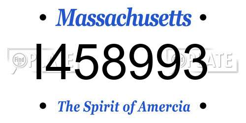 I458993 Massachusetts License Plate