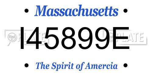 I45899E Massachusetts License Plate