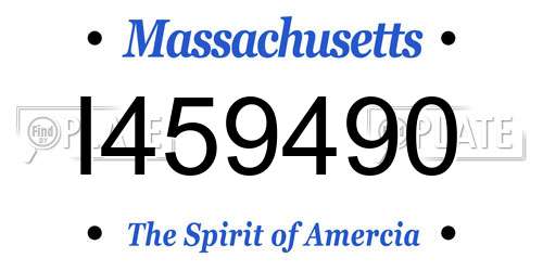 I459490 Massachusetts License Plate