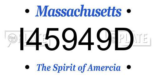 I45949D Massachusetts License Plate