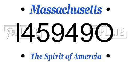 I45949O Massachusetts License Plate