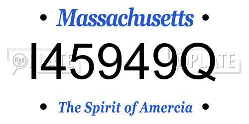 I45949Q Massachusetts License Plate