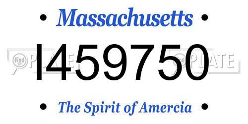 I459750 Massachusetts License Plate