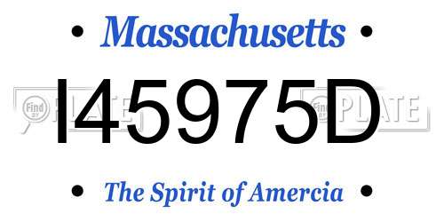 I45975D Massachusetts License Plate