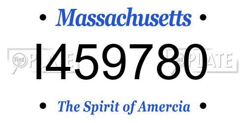 I459780 Massachusetts License Plate
