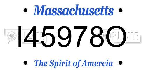 I45978O Massachusetts License Plate