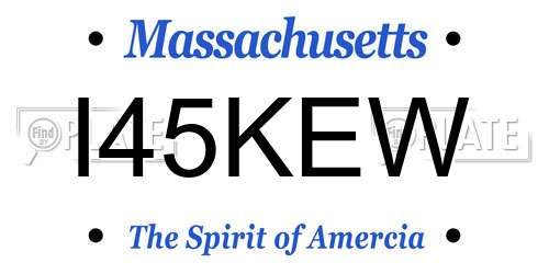 I45KEW Massachusetts License Plate