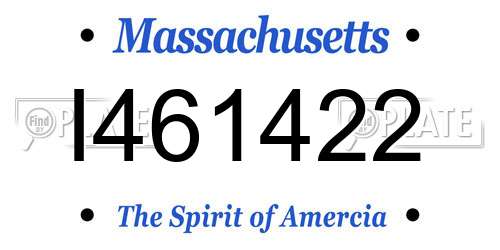 I461422 Massachusetts License Plate