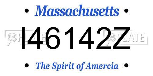 I46142Z Massachusetts License Plate