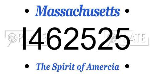 I462525 Massachusetts License Plate