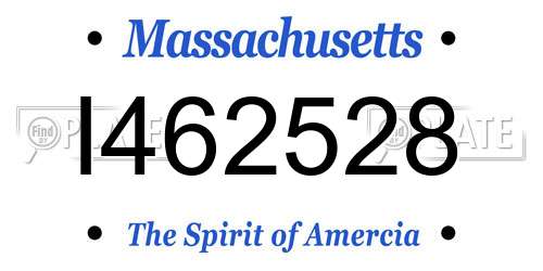 I462528 Massachusetts License Plate